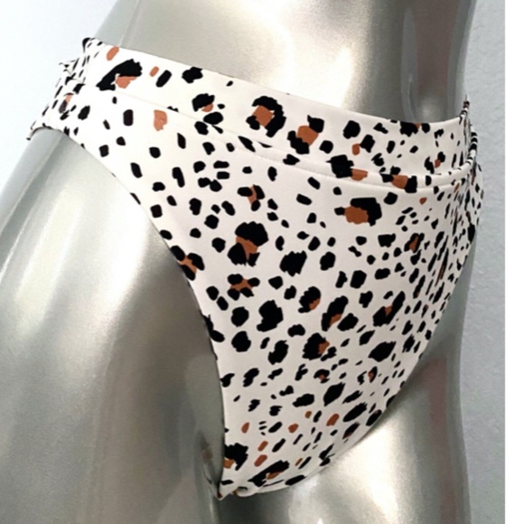 Victorias Secret New White Cheetah High Leg High Waist Sexy Bikini Bottom - Picture 4 of 5